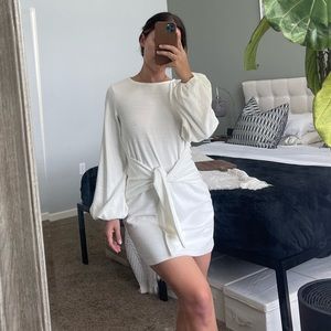 White sweater dress